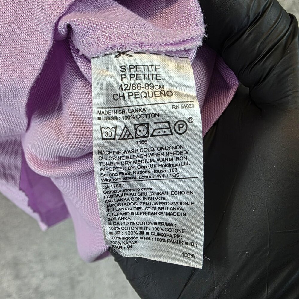 Banana Republic Shirt Womens Small Petite Purple Kirsten Bell Sleeve S701979-00 - Picture 8 of 11